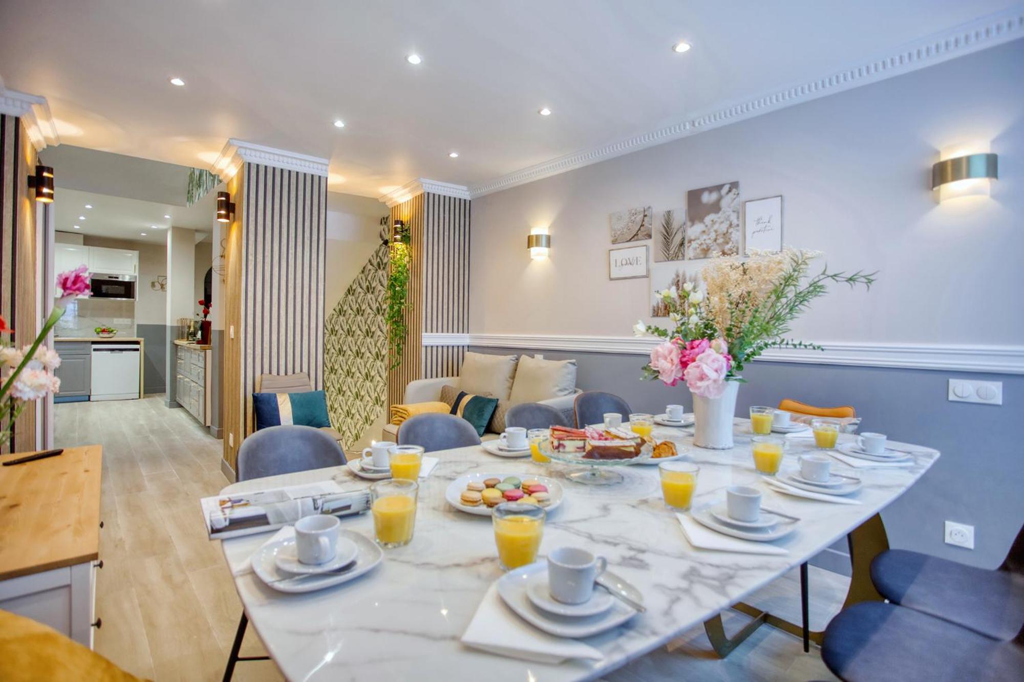 Elegant Triplex In Paris - Ideal For 10 - Aircon Luaran gambar
